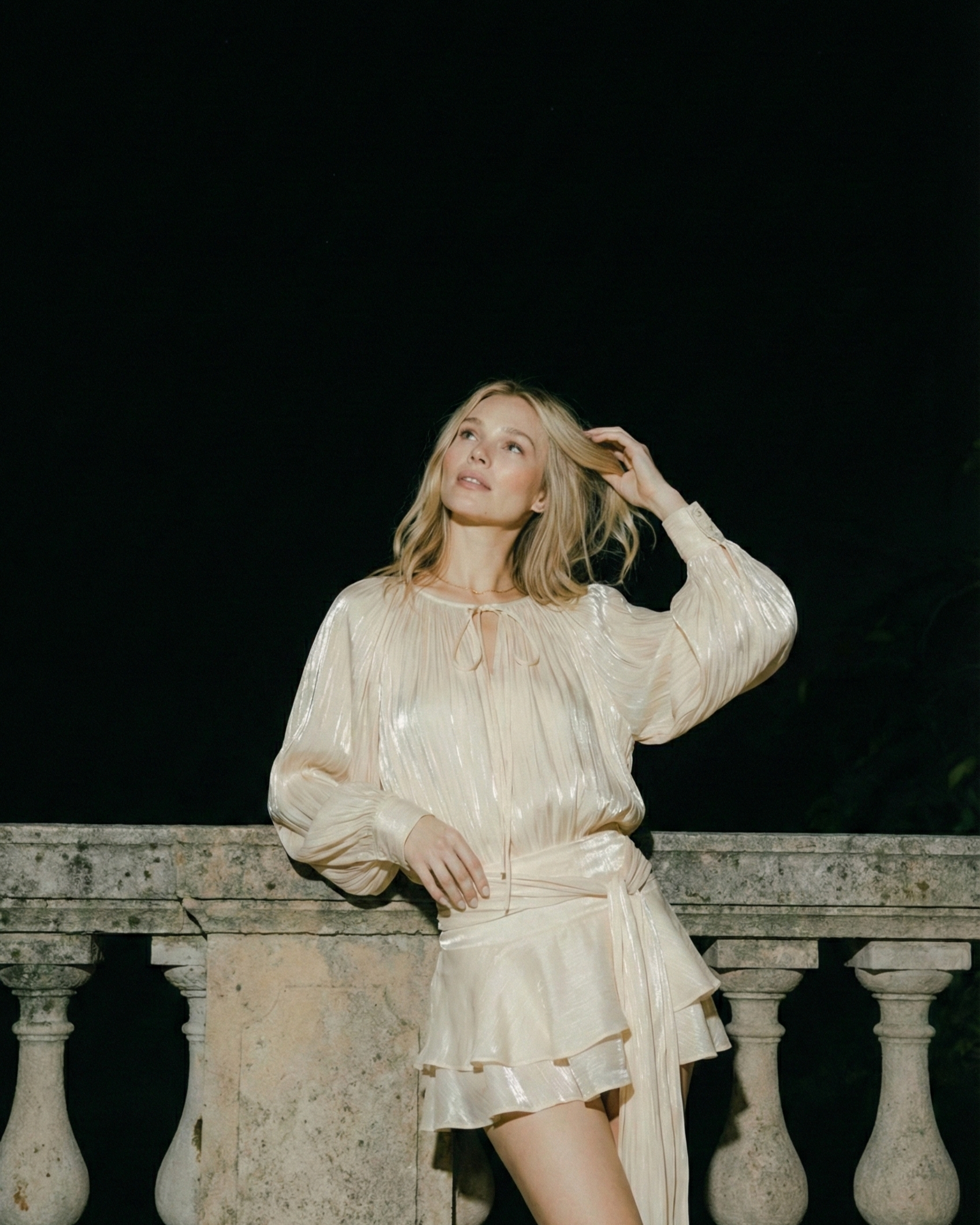 The Pearl Shimmer Long Sleeve Mini Dress