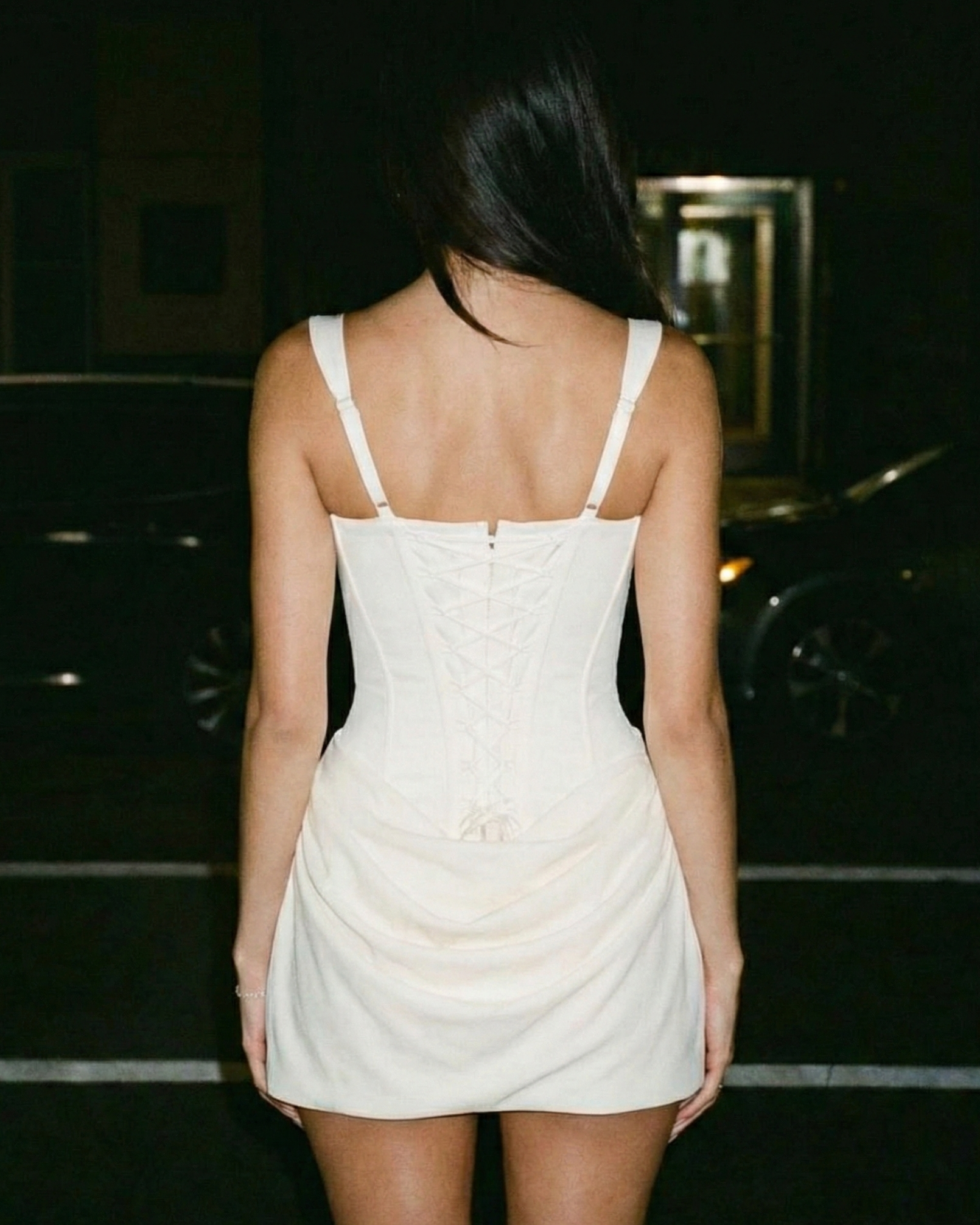 The Espresso Sculpted Corset Mini Dress